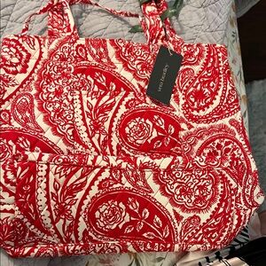 Vera Bradley Red and White Paisley Tote